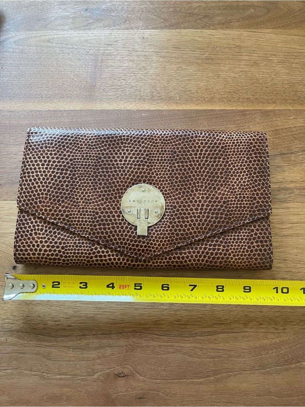 Smythson of the Bond Street snake Textured Leather Envelope travel Clutch wallet - Picture 2 of 16